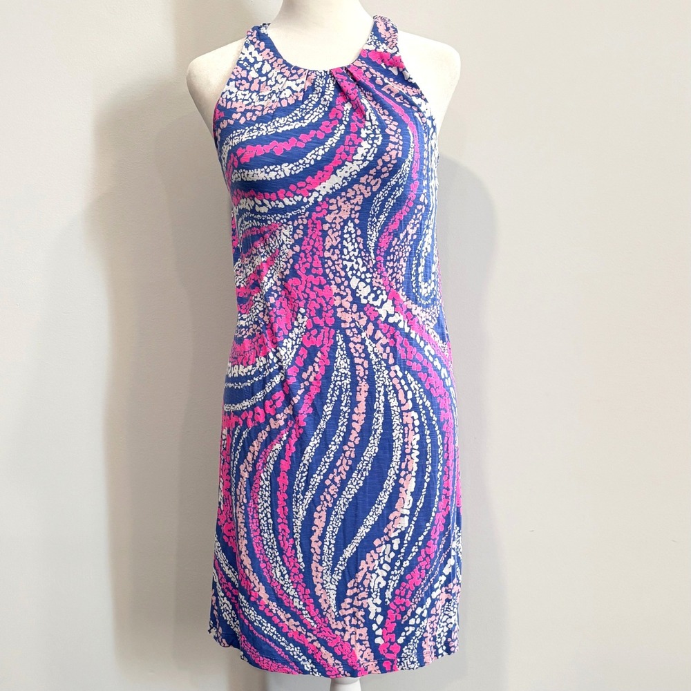 Tori Richard Halter Dress Small Abstract Resortwear Tropical Beach Chic 21874